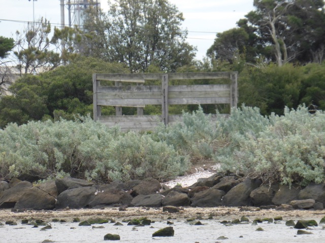 View of the bird hide from the bay